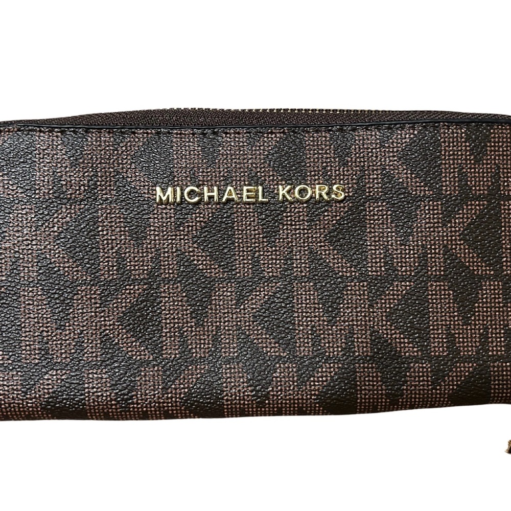 Michael Kors Black and Brown Monogram wallet
